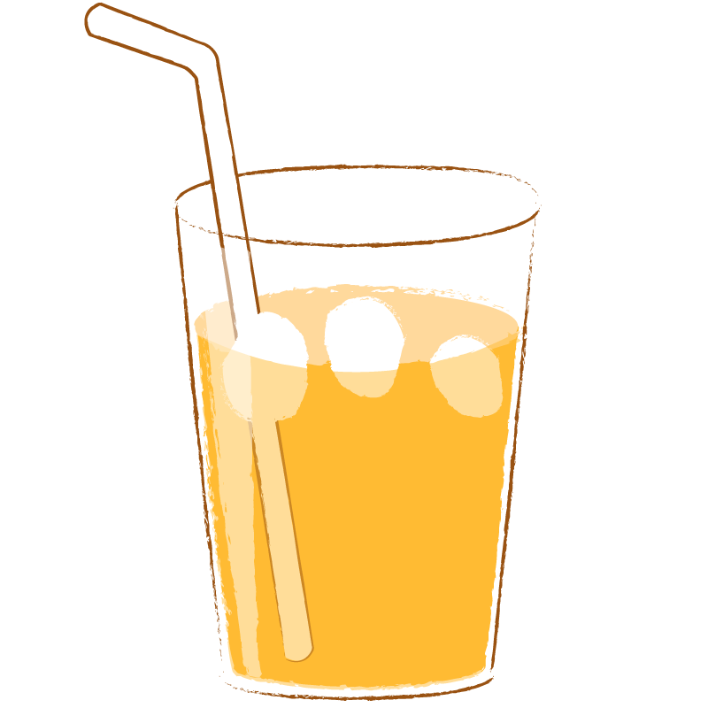 オレンジジュース フリーイラスト素材のぴくらいく 商用利用可能です
