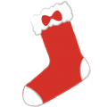 クリスマス靴下(リボン付き)