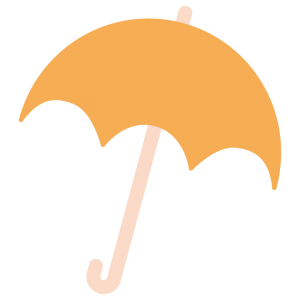 オレンジ色の傘