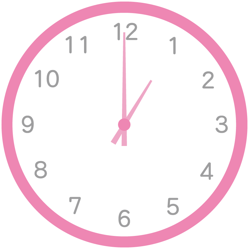 ピンク色の時計 フリーイラスト素材のぴくらいく 商用利用可能です