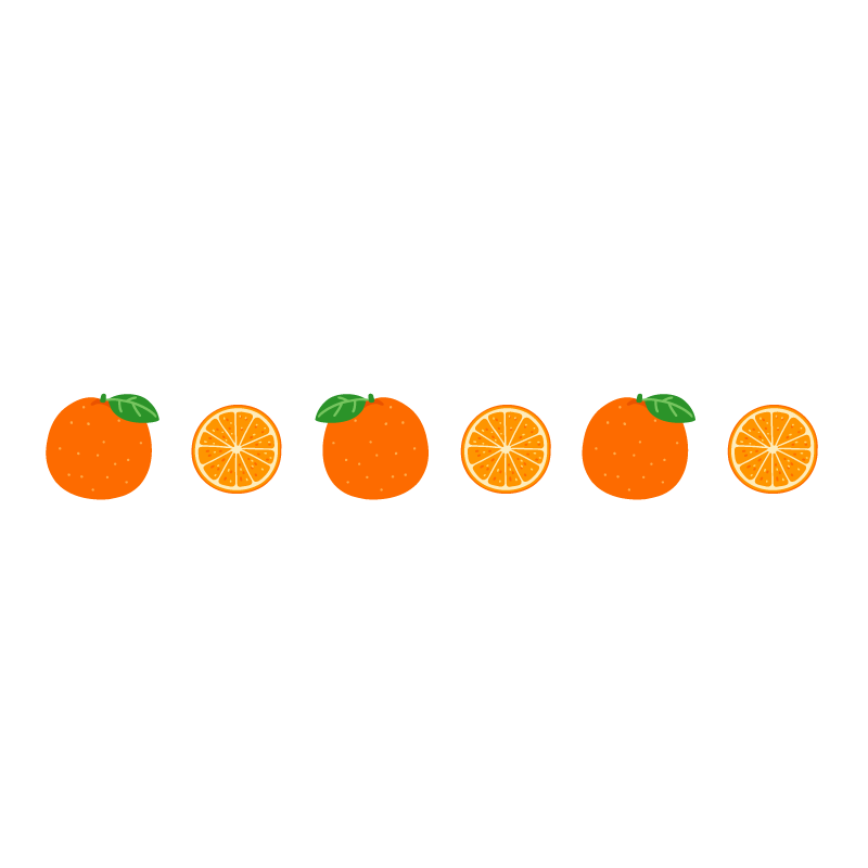 オレンジのライン 輪切り フリーイラスト素材のぴくらいく 商用利用可能です