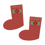 アーガイル柄の靴下（赤）