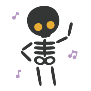 踊るガイコツ（黒）