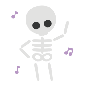 踊るガイコツ（白）
