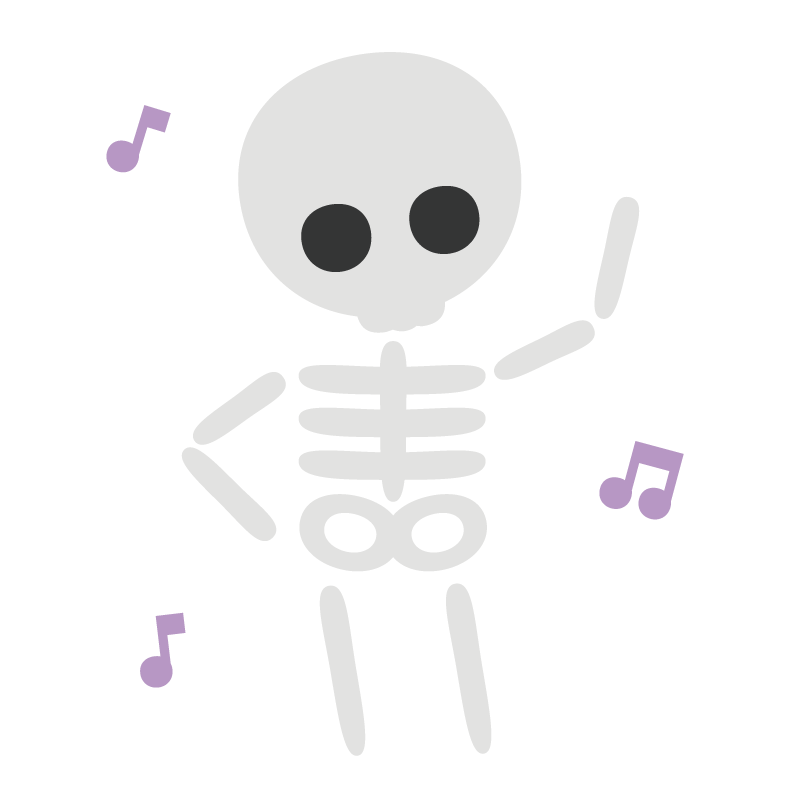 踊るガイコツ（白）