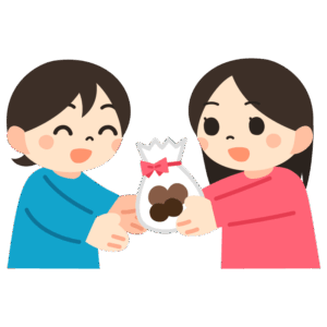 チョコレートを渡す人