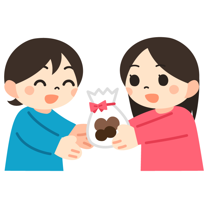 チョコレートを渡す人