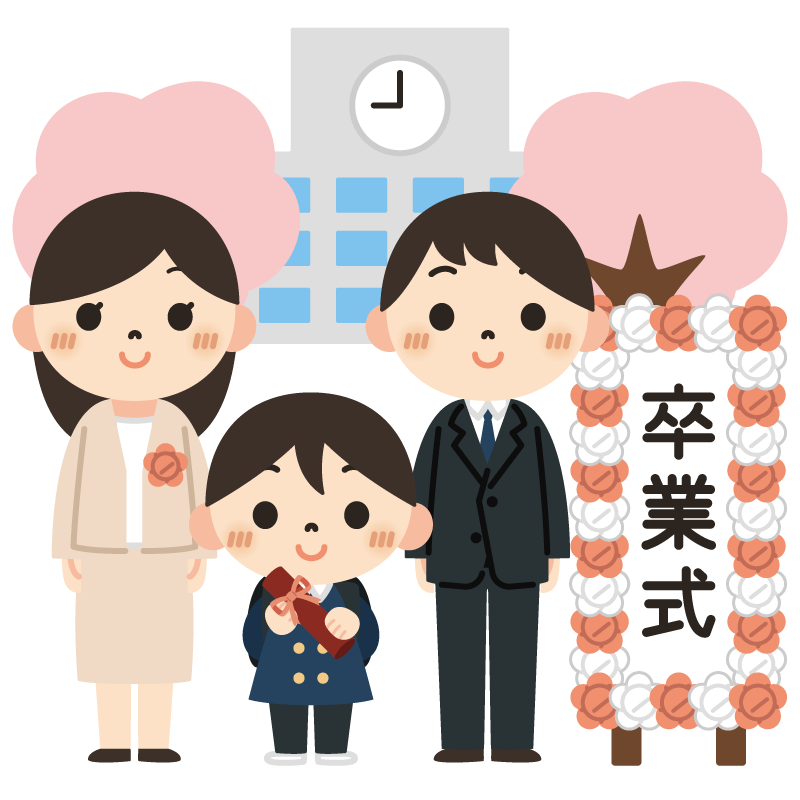 卒業式（親子・立て看板）