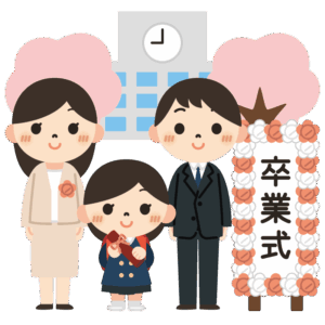 卒業式（親子・立て看板）