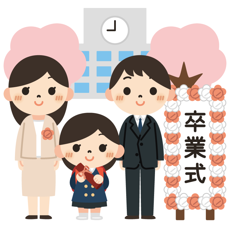 卒業式（親子・立て看板）