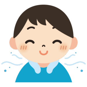 ネッククーラーをつけている人（男性）