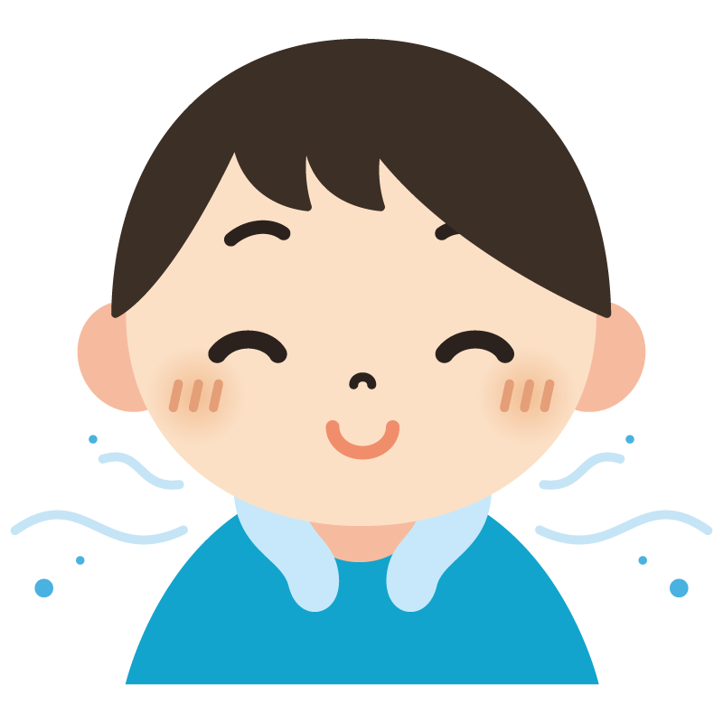 ネッククーラーをつけている人（男性）