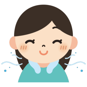 ネッククーラーをつけている人（女性）