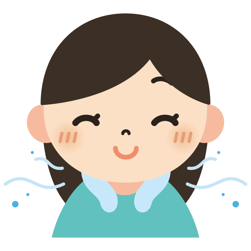 ネッククーラーをつけている人（女性）
